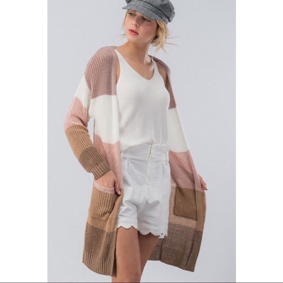 ❗️LAST❗️Colorblock Cardigan with Pockets - Picture 6 of 7